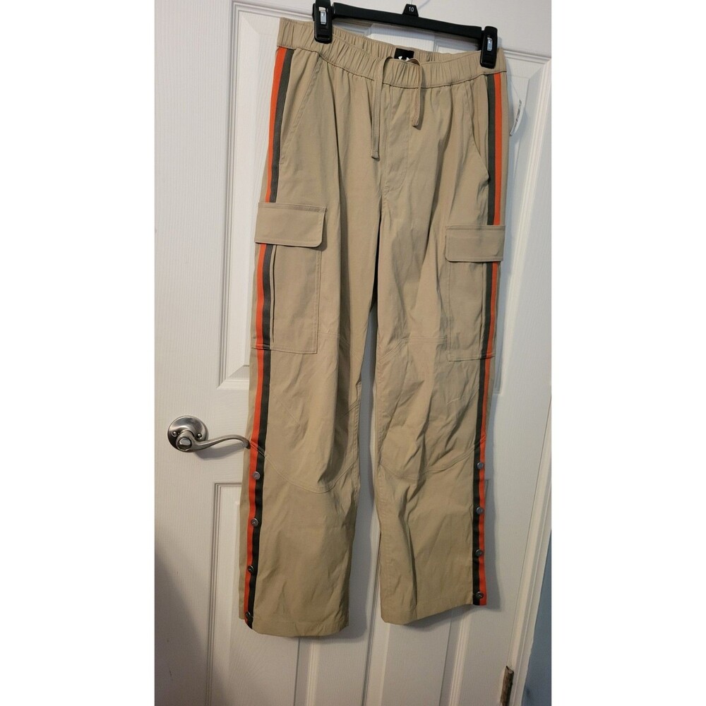 Under Armour UA Courtside Cargo Snap Pants Golden Khaki Orange Stripe Track - S